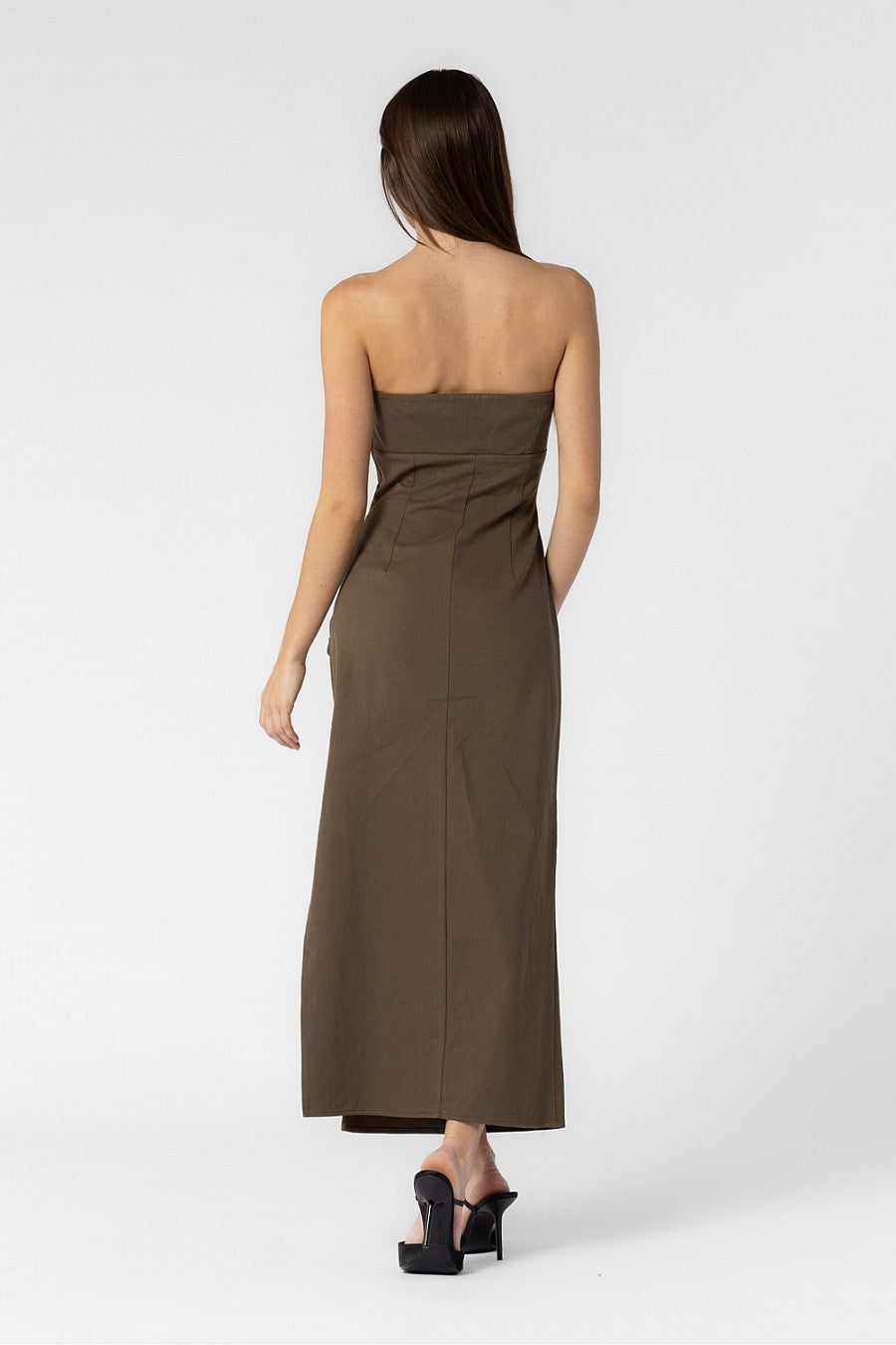 Be Unbothered Strapless Midi Dress