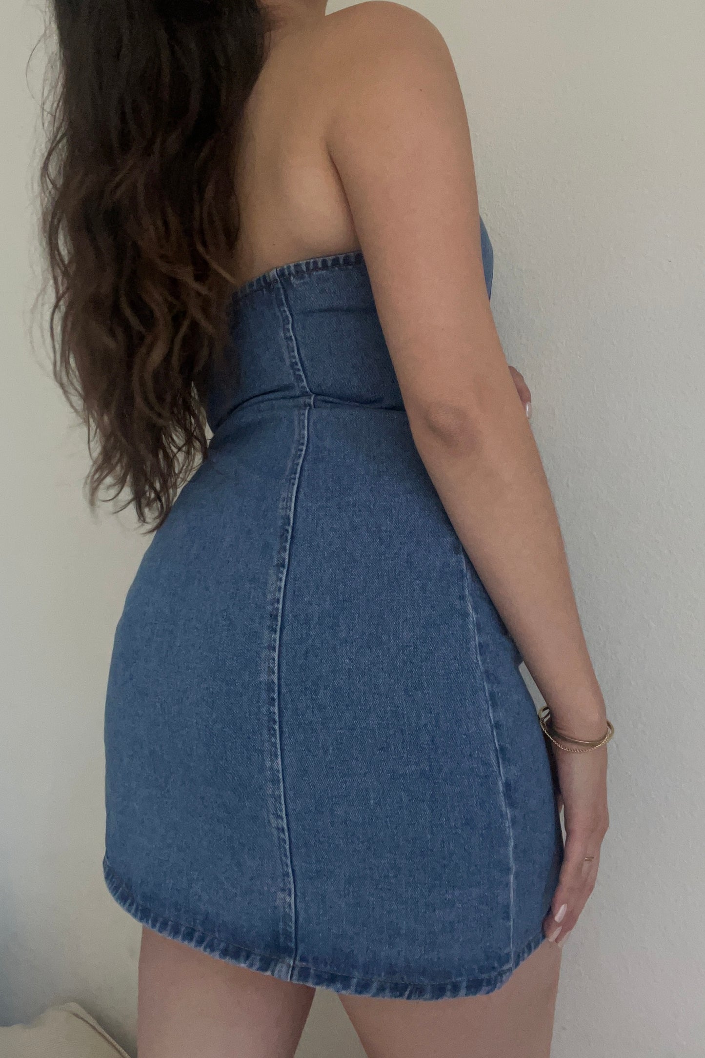 Desnuda Halter Denim Dress