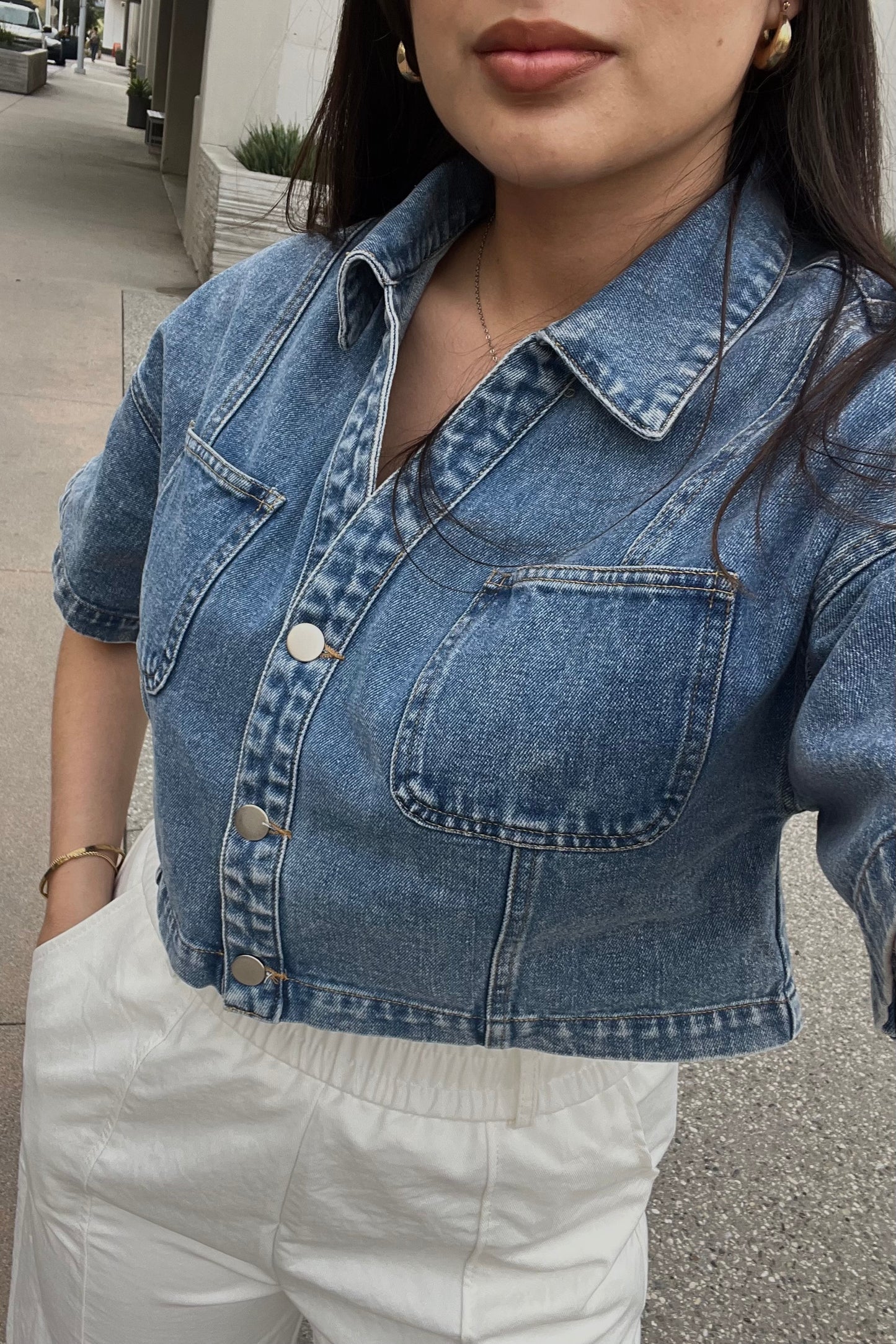 Revival Denim Crop Top