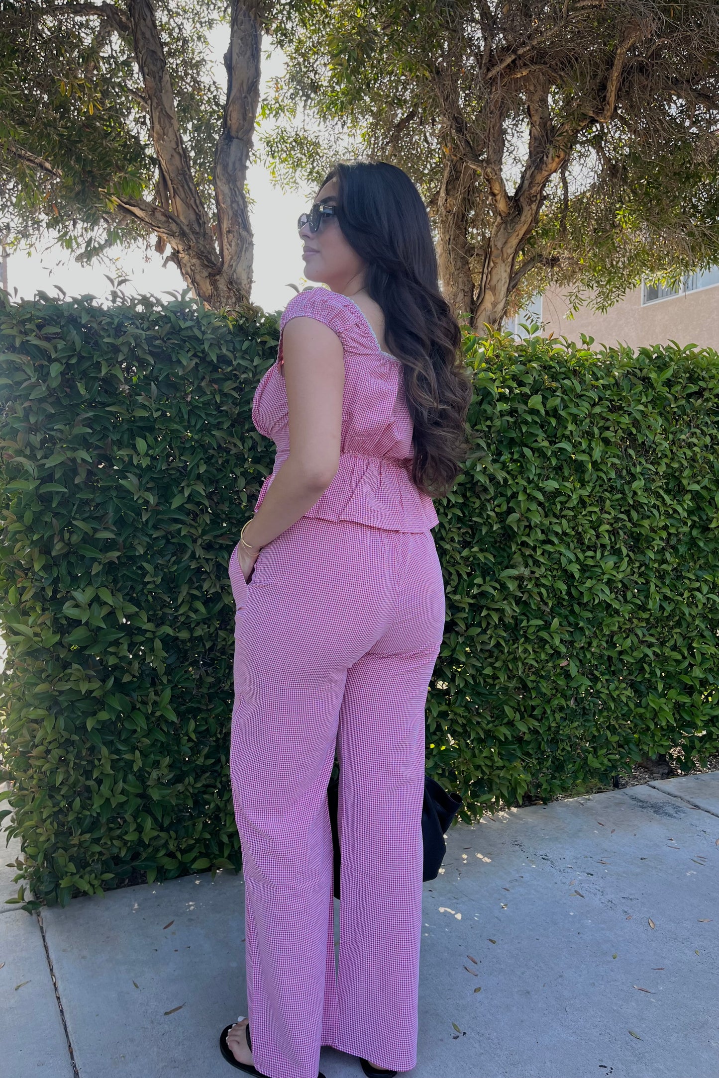 Grace in Bloom Gingham Pant Set