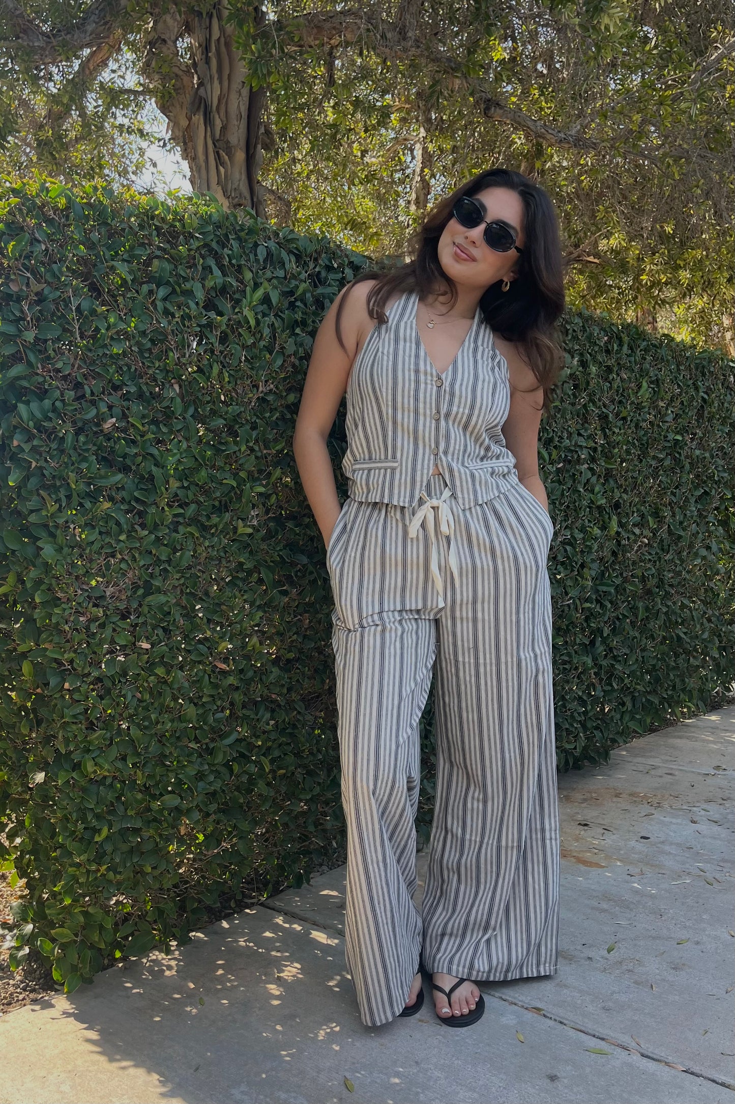 Loved Always Striped 2-Piece Pant Set