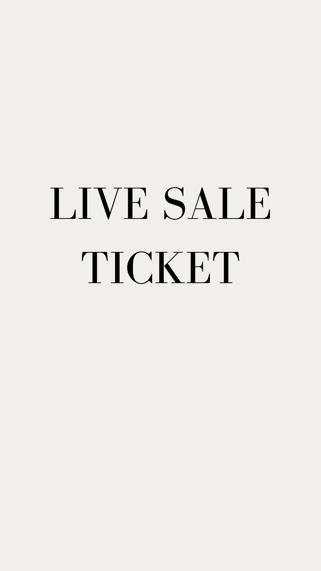 LIVE STORY SALE TICKET