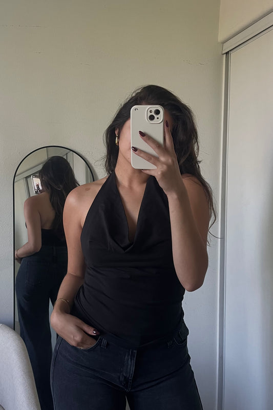 Amor Cowl Neck Halter Top