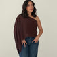 Unshaken Asymmetric Cape Top- Dark Brown