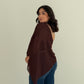 Unshaken Asymmetric Cape Top- Dark Brown