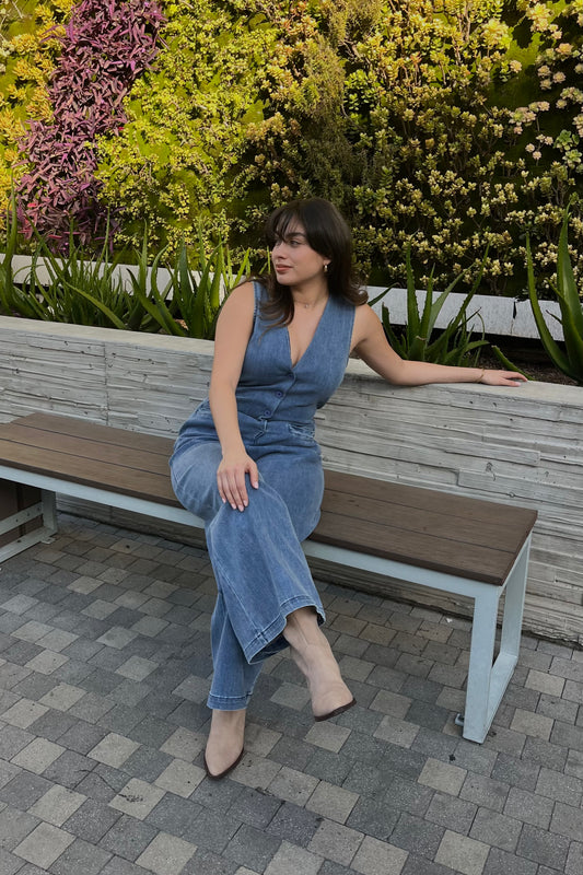 Faithfully Made Denim Stretchy Jumpsuit