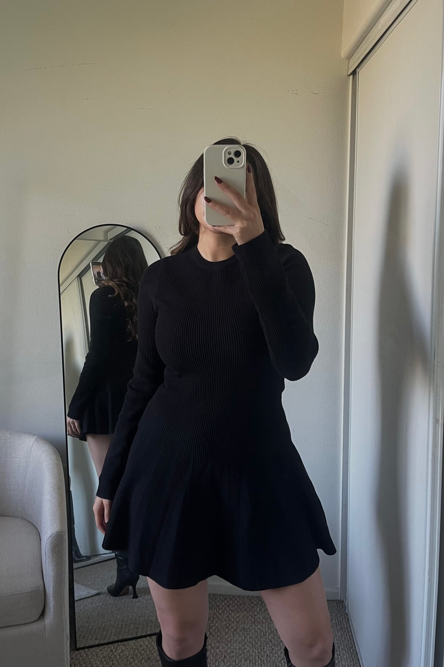 Joyful Pleated Sweater Dress