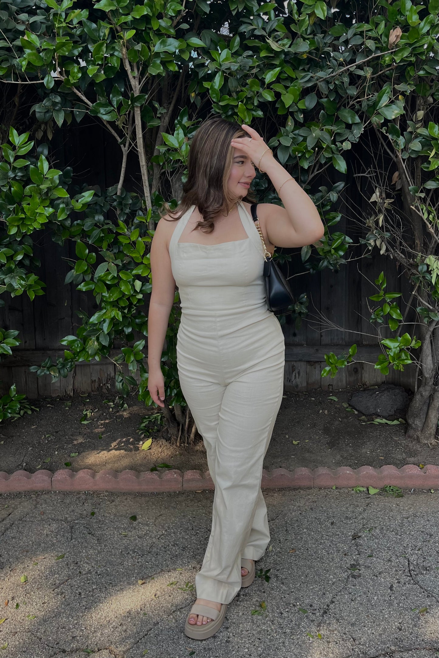 Choosing Joy Halter Linen Jumpsuit