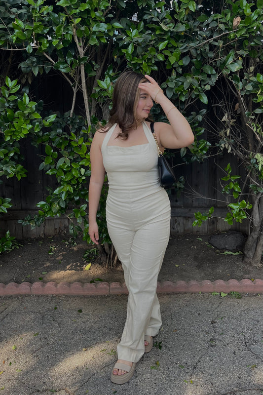 Choosing Joy Halter Linen Jumpsuit