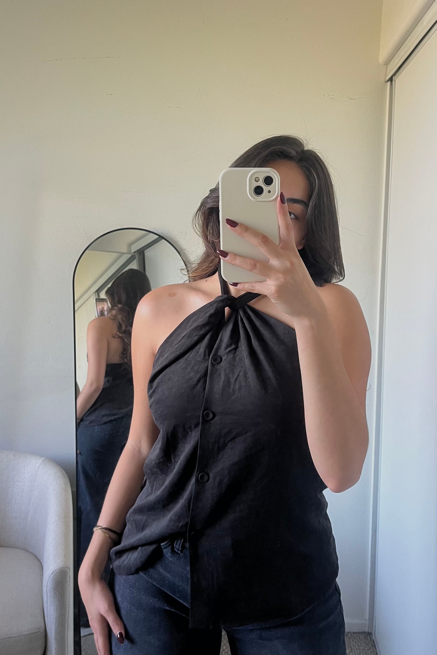 Radiate Halter Top- Black