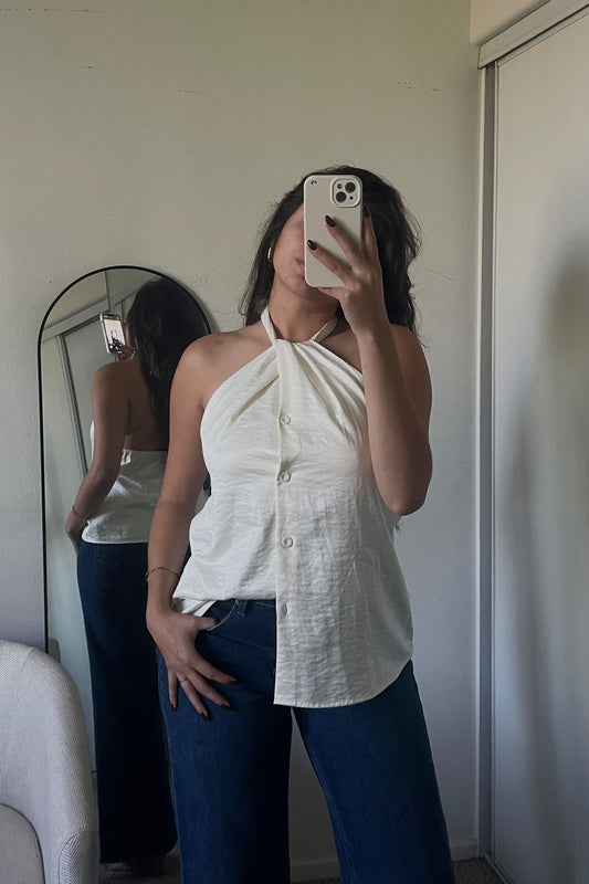 Radiate Halter Top- Off White
