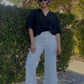 Still Waters Stretch Wide Leg Jeans- White