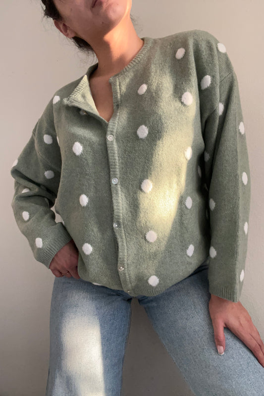 Faith & Form Oversized Polka Dot Cardigan