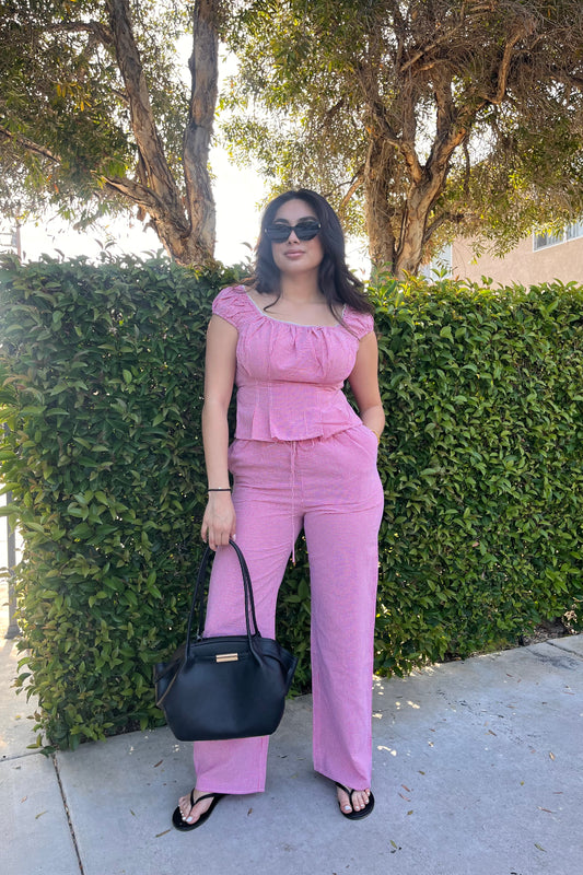 Grace in Bloom Gingham Pant Set