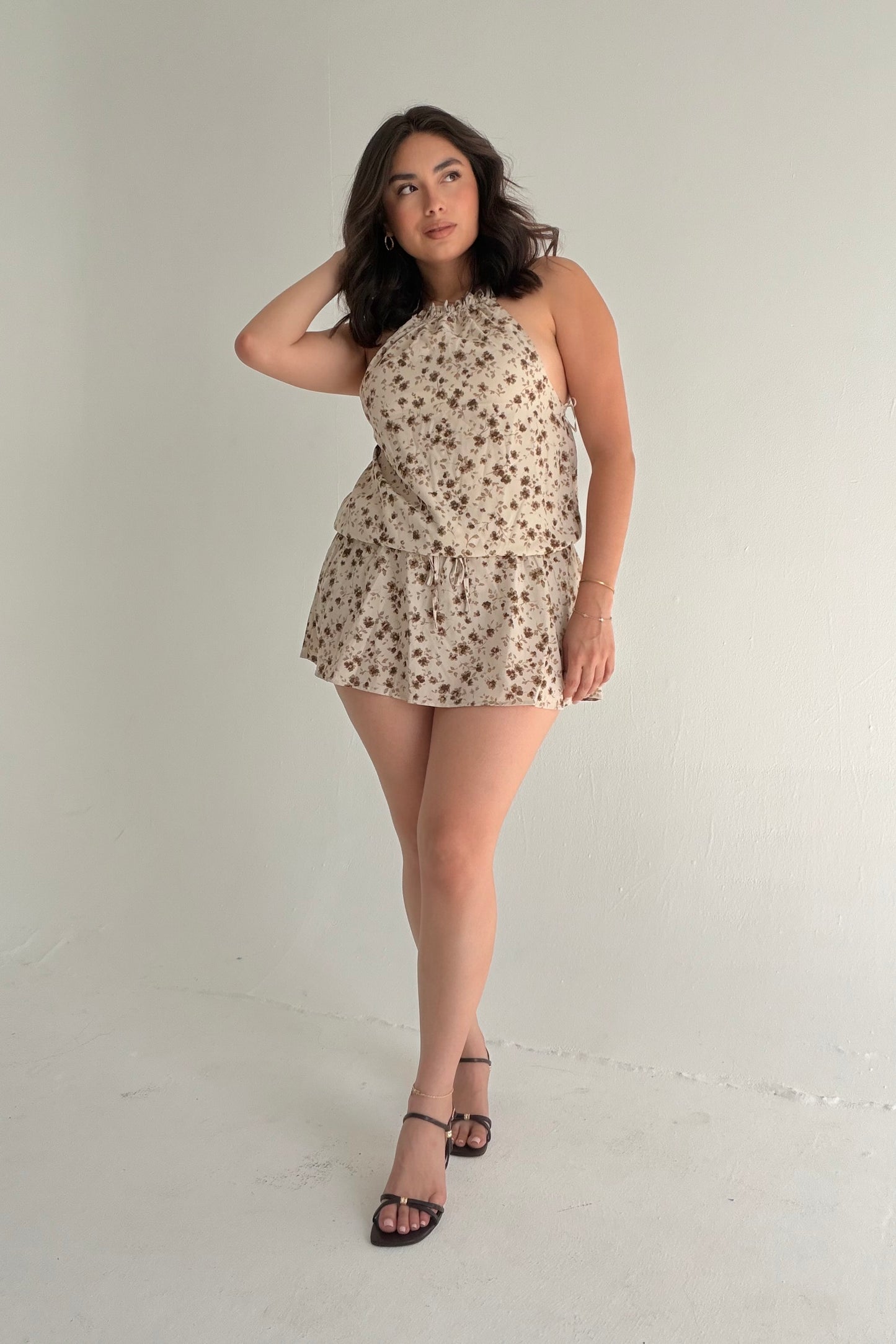 Anchored Halter Mini Dress with Shorts
