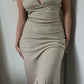 Bare Light Halter Linen Dress
