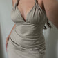 Bare Light Halter Linen Dress