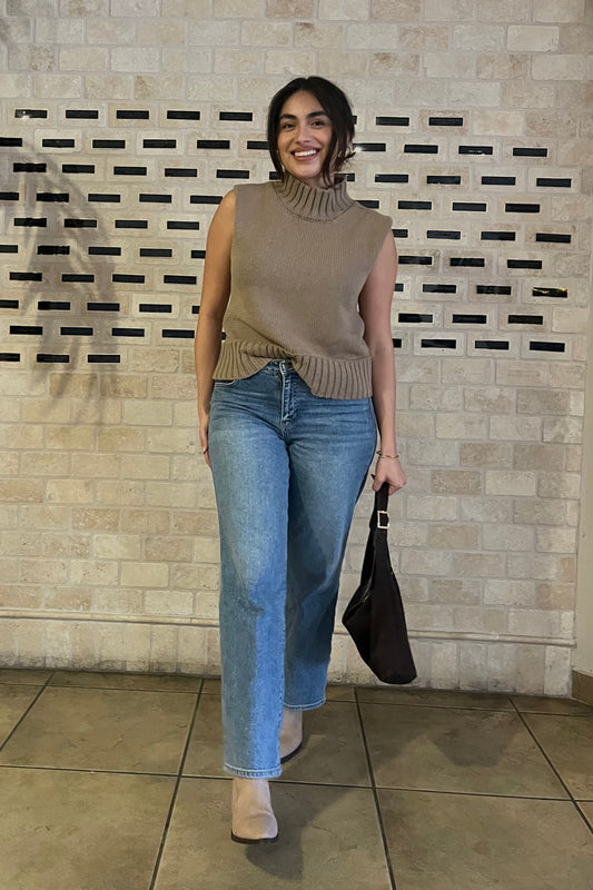 Grace Upon Grace Mock Neck Sleeveless Top