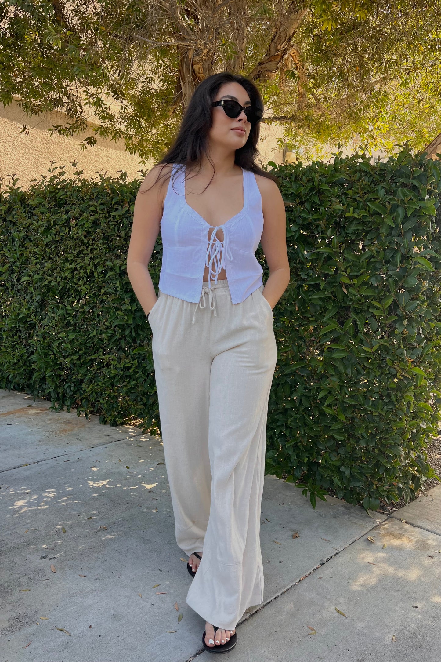 Heaven Sent Spring Front Tie Top