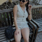 Restored Two Piece Short Set - Oatmeal