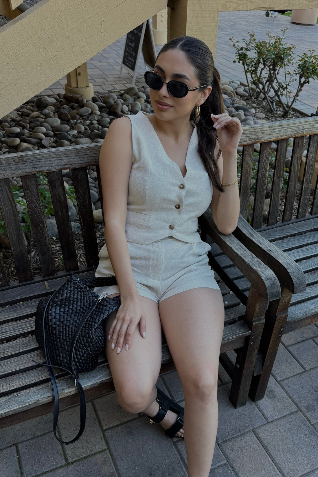 Restored Two Piece Short Set - Oatmeal