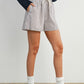 Guided Striped Drawstring Shorts- Brown