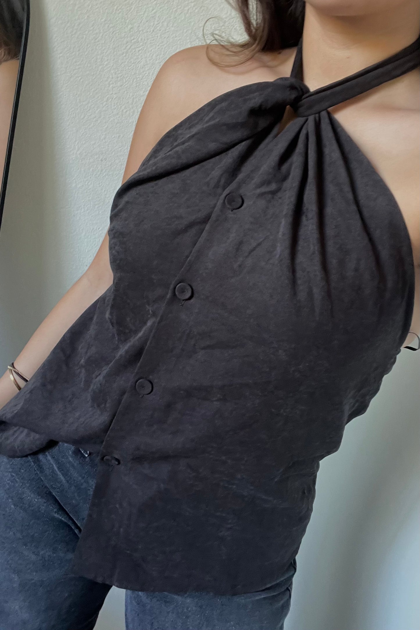 Radiate Halter Top- Black