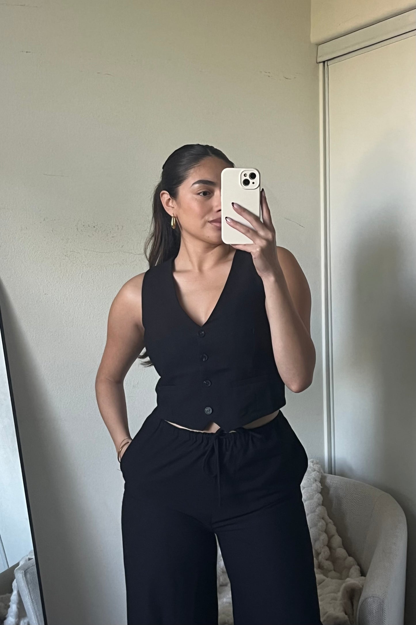 Gathering Blazer Vest- Black