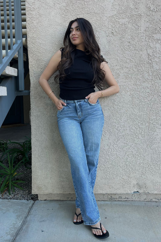 Desnuda High Rise Dad Jeans - Medium Wash