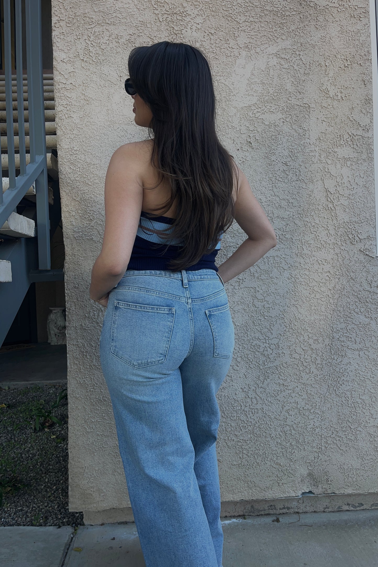 Freedom High Rise Straight Leg Jeans - Light Denim