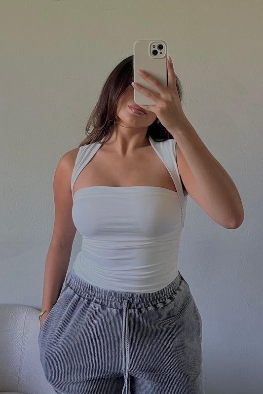 Rooted Contour Top- White