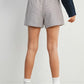 Guided Striped Drawstring Shorts- Brown