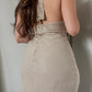 Bare Light Halter Linen Dress